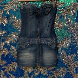 Guess Jeans Strapless Denim Dress